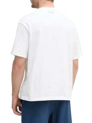 CALVIN2 2USCITA T-Shirt Calvin Klein Logo Frontale - Bianco