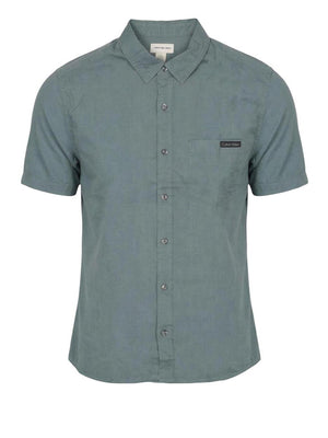 CALVIN2 2USCITA Camicia Calvin Klein Ss Solid Causal Line Petrolio