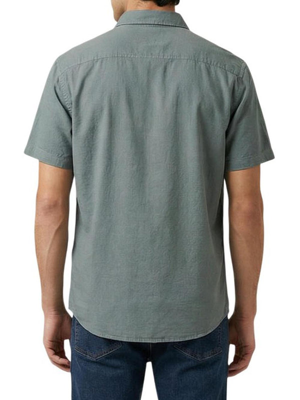 CALVIN2 2USCITA Camicia Calvin Klein Ss Solid Causal Line Petrolio