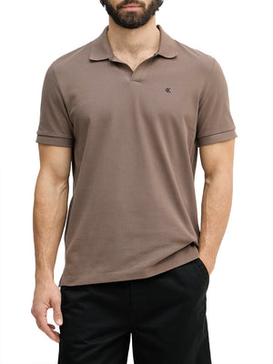 CALVIN2 2USCITA Polo Calvin Klein In Piqué Di Cotone Con Colletto Aperto Marrone
