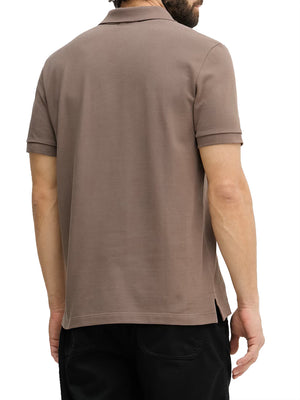 CALVIN2 2USCITA Polo Calvin Klein In Piqué Di Cotone Con Colletto Aperto Marrone