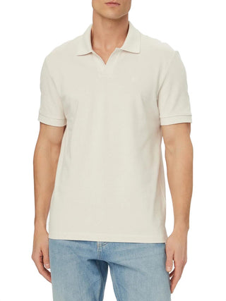 CALVIN2 2USCITA Polo Calvin Klein Ss Open Collar Casual White Sand