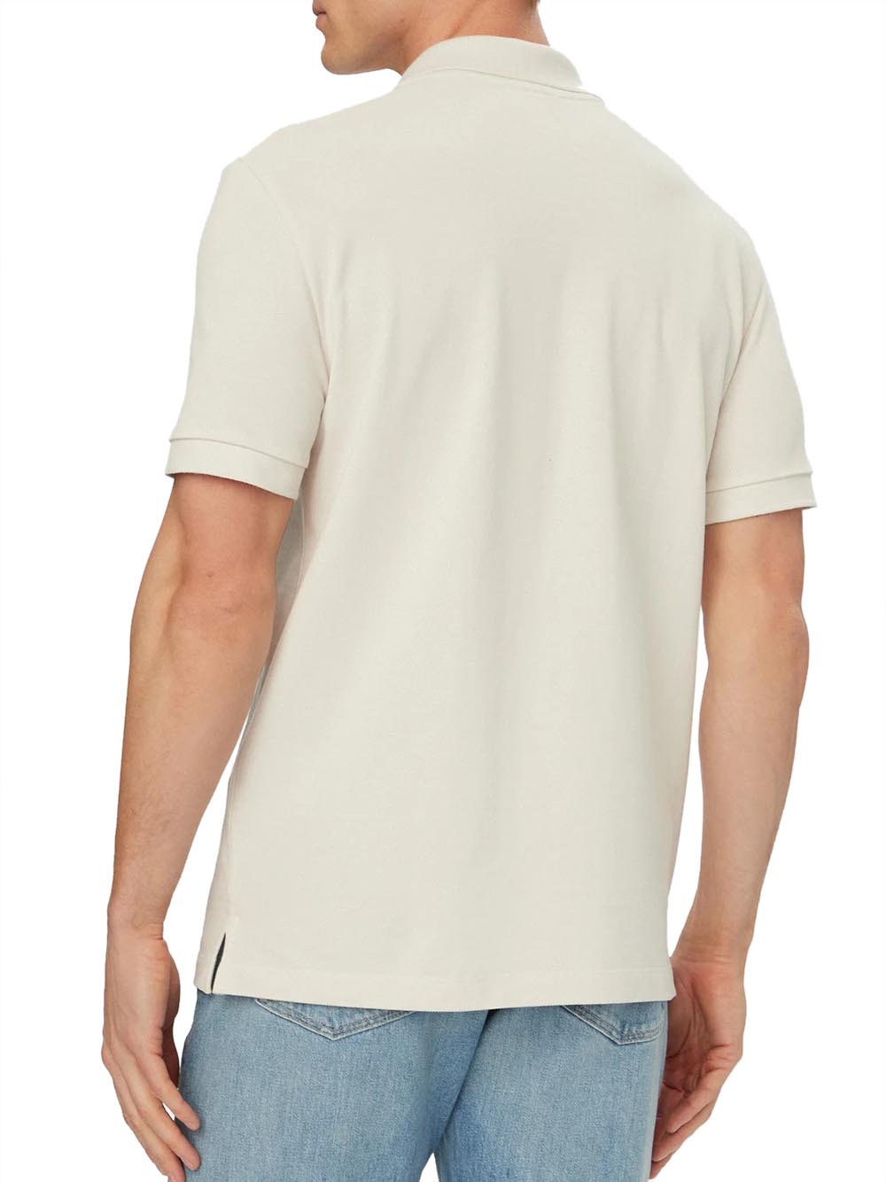 CALVIN2 2USCITA Polo Calvin Klein Ss Open Collar Casual White Sand