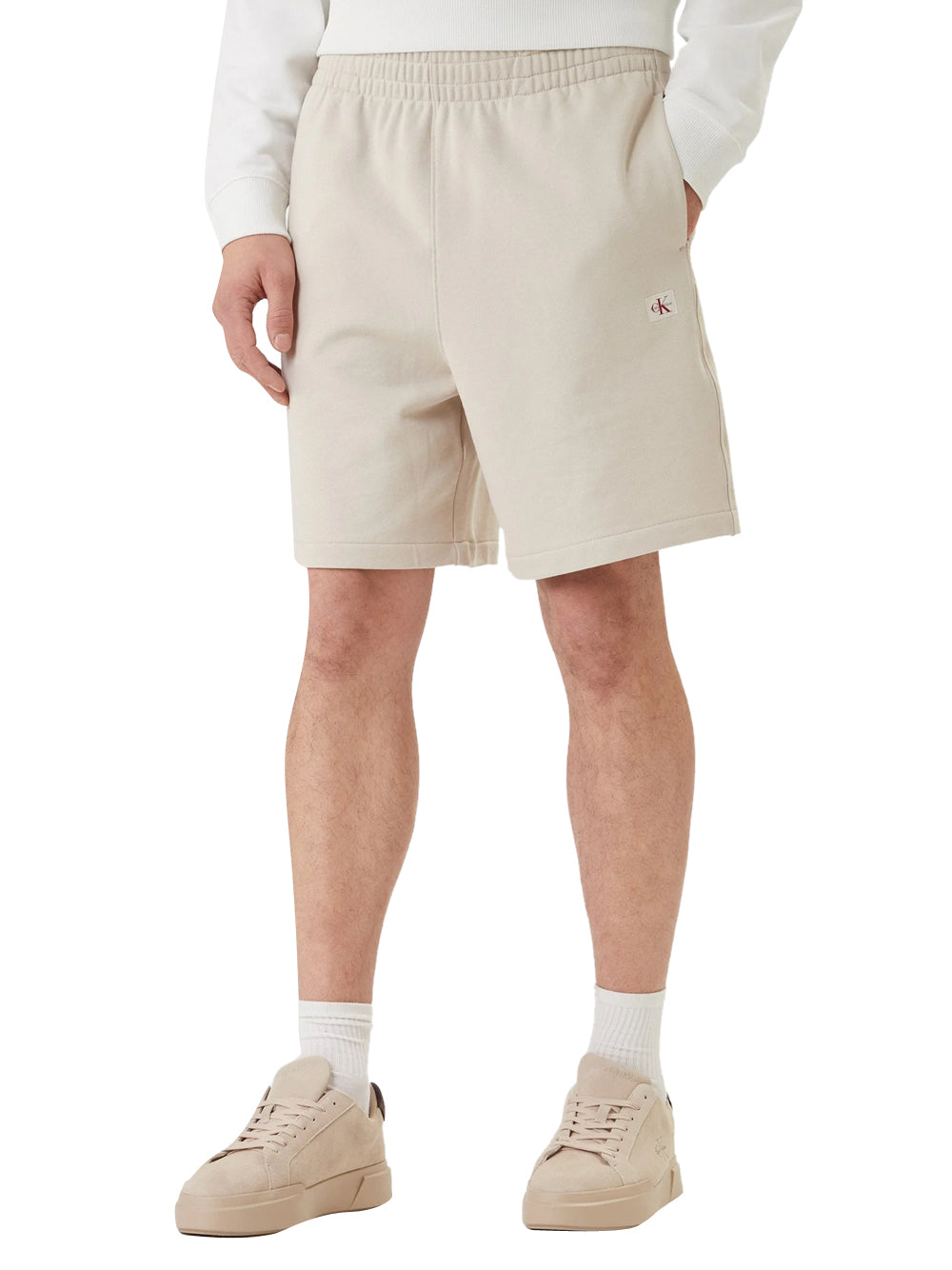 CALVIN2 2USCITA Short Calvin Klein Sportivi 350Terry Badge - Beige