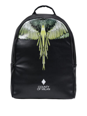 Marcelo Burlon Zaino Marcelo Burlon Printed - Nero/Giallo