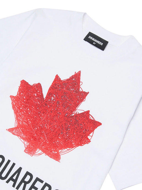 Dsquared T-Shirt Dsquared2 Maple Leaf - Bianco