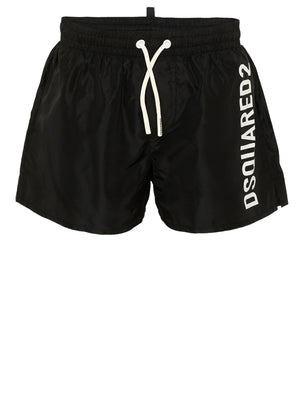DSQUARED2 Short Mare Dsquared Logo Frontale - Nero