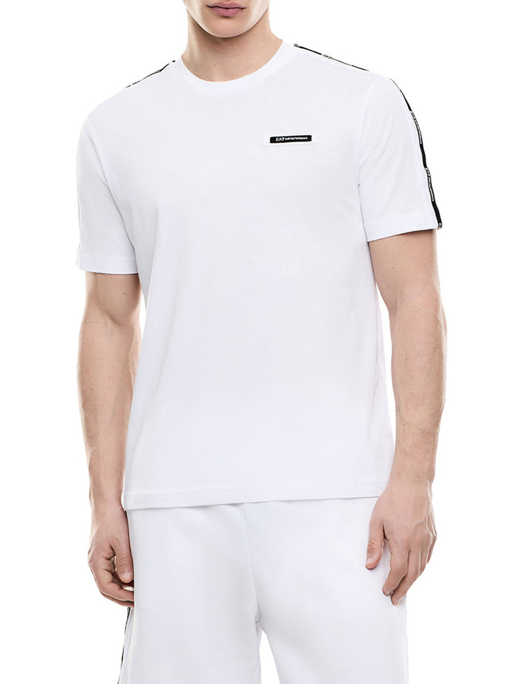 Ea7 T-Shirt Ea7 Gircollo Logo Series In Cotone - Bianco