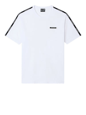 Ea7 T-Shirt Ea7 Gircollo Logo Series In Cotone - Bianco