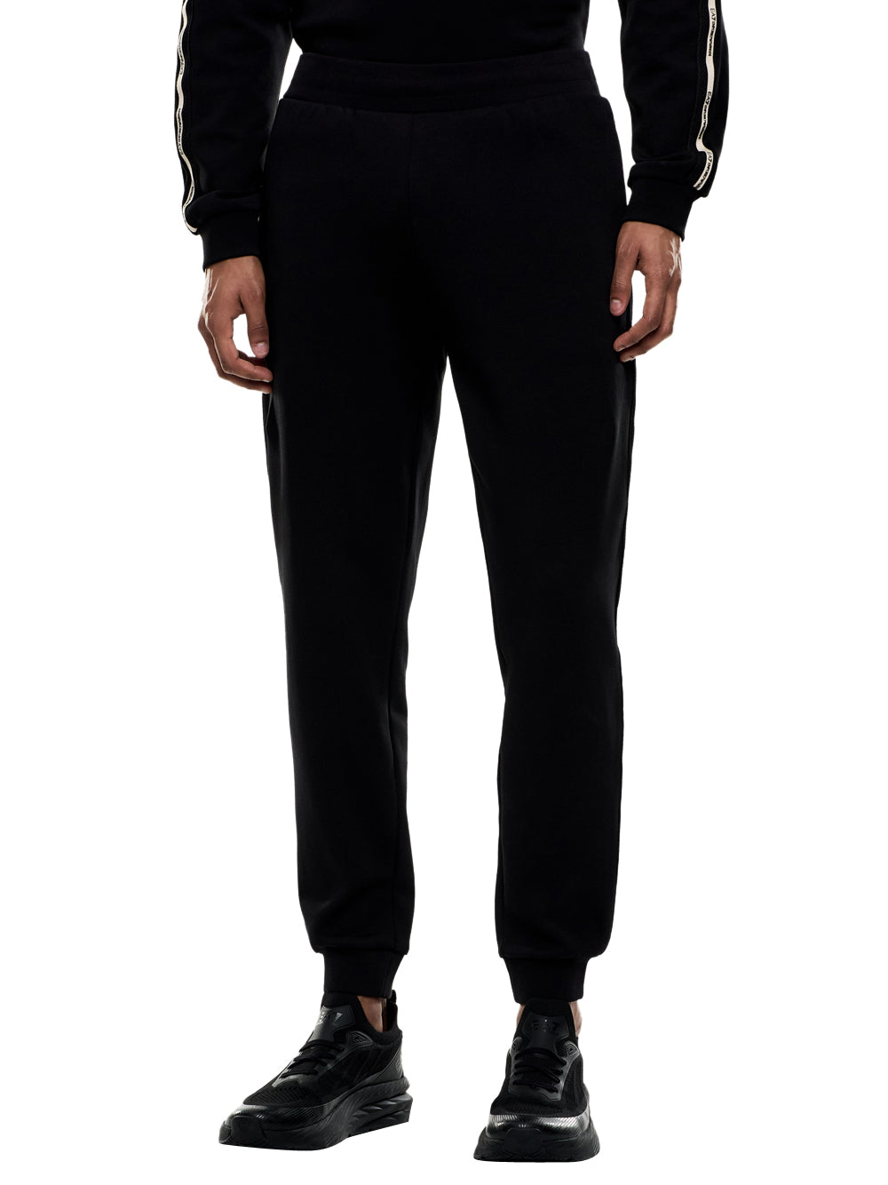 EA7 Pantaloni Ea7 Jogger Logo Series In Misto Cotone - Nero