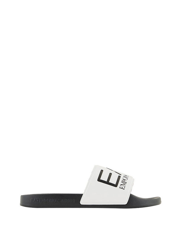 Ea7 Ciabatte Ea7 Con Maxi Logo - Nero/Bianco