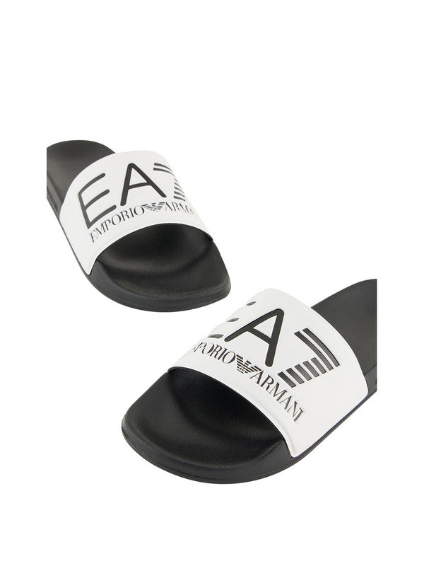 Ea7 Ciabatte Ea7 Con Maxi Logo - Nero/Bianco