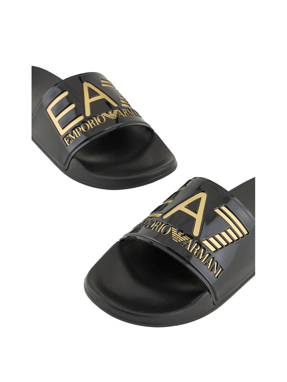 Ea7 Ciabatte Ea7 Con Maxi Logo - Nero/Oro