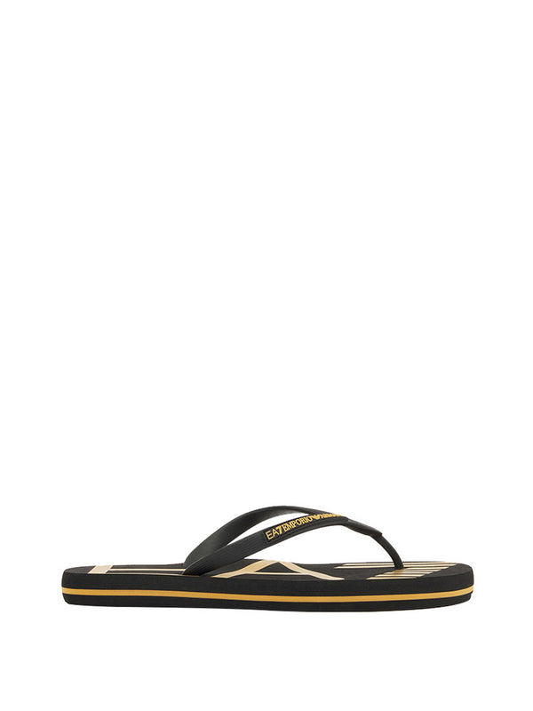 Ea7 Ciabatte Ea7 Con Logo - Nero/Oro