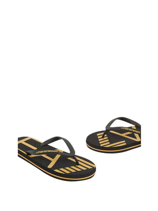 Ea7 Ciabatte Ea7 Con Logo - Nero/Oro