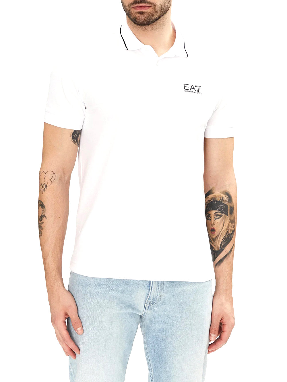 EA7 Polo Ea7 Logo Frontale - Bianco