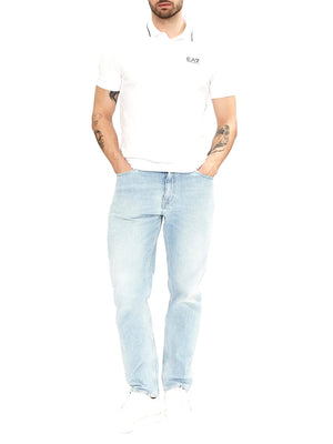 EA7 Polo Ea7 Logo Frontale - Bianco