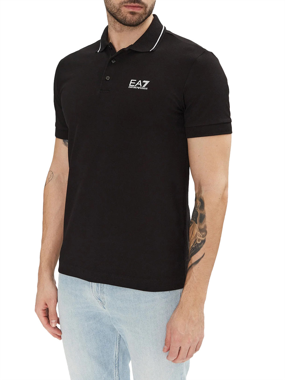 EA7 Polo Ea7 Logo Frontale - Nero