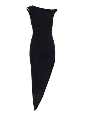Elisabetta Franchi Abito Elisabetta Franchi In Jersey Crêpe Con Spallina Gioiello - Nero