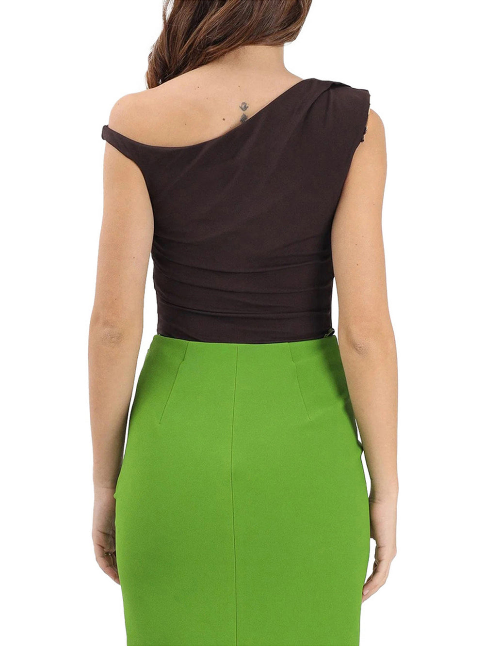 Elisabetta Franchi Body In Jersey Elisabetta Franchi Con Spalla Gioiello - Marrone Scuro