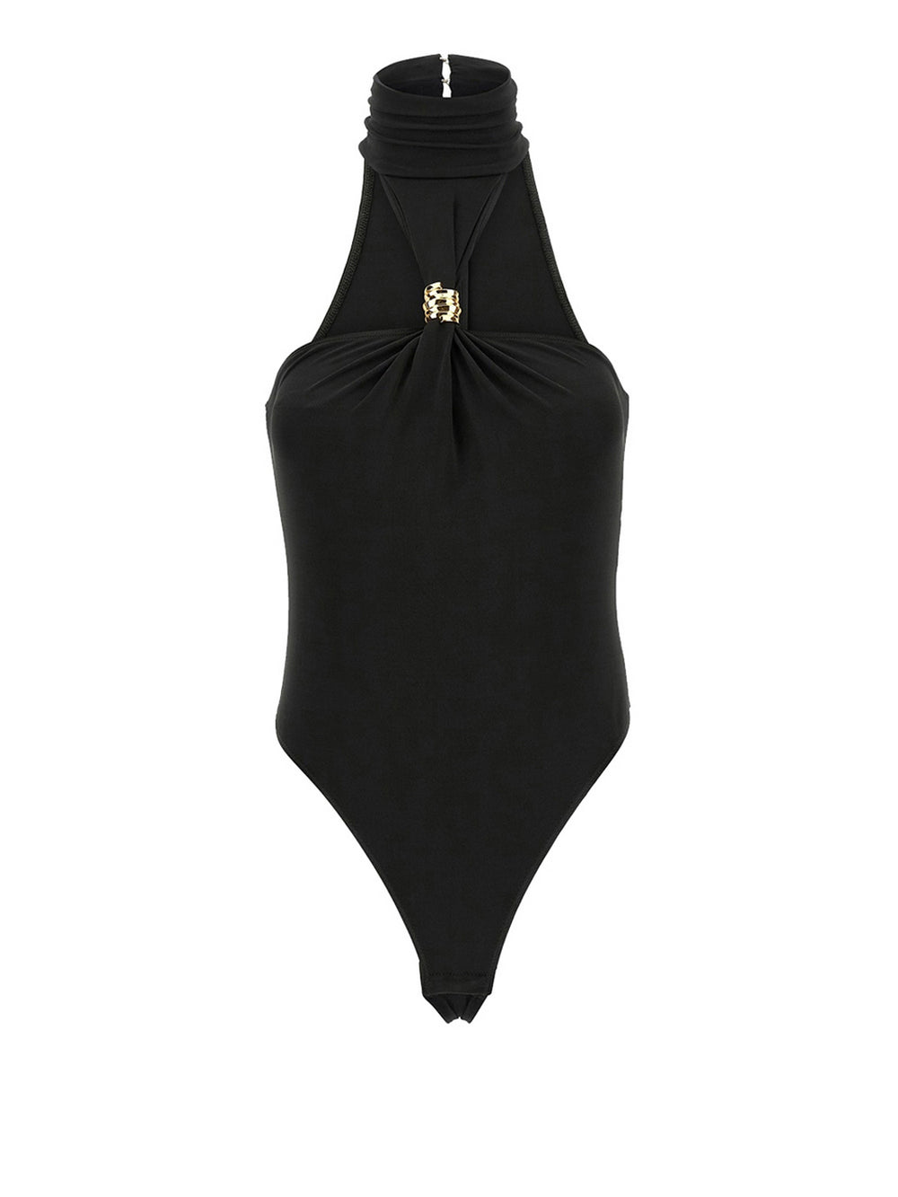 Elisabetta Franchi Body Elisabetta Franchi In Jersey Crêpe Con Dettaglio Gioiello - Nero
