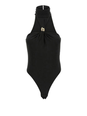 Elisabetta Franchi Body Elisabetta Franchi In Jersey Crêpe Con Dettaglio Gioiello - Nero