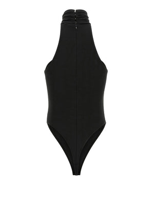 Elisabetta Franchi Body Elisabetta Franchi In Jersey Crêpe Con Dettaglio Gioiello - Nero