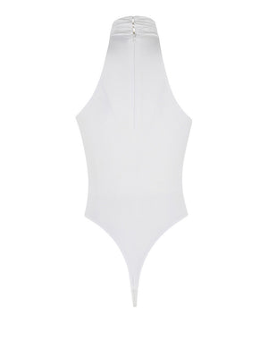 Elisabetta Franchi Body Elisabetta Franchi In Jersey Crêpe Con Dettaglio Gioiello - Avorio