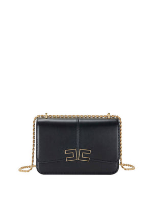 Elisabetta Franchi Borsa A Tracolla Elisabetta Franchi Con Dettaglio Logo - Nero