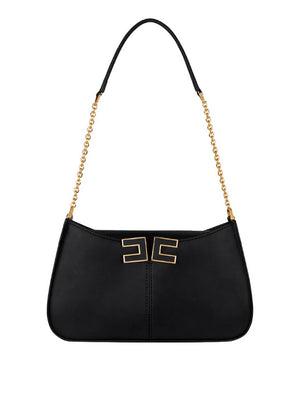 Elisabetta Franchi Borsa a Spalla Elisabetta Franchi Con Dettaglio Logo - Nero