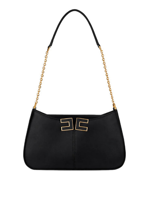 Elisabetta Franchi Borsa a Spalla Elisabetta Franchi Con Dettaglio Logo - Nero