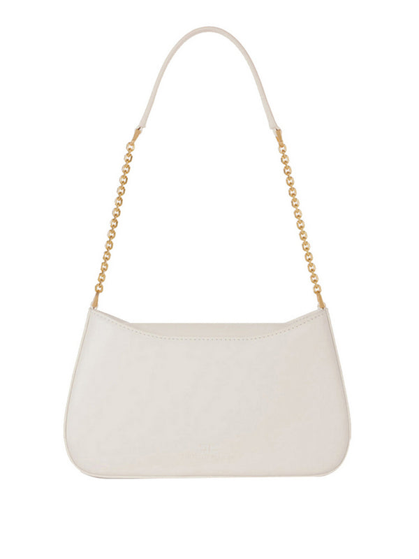 Elisabetta Franchi Borsa a Spalla Elisabetta Franchi Con Dettaglio Logo - Avorio