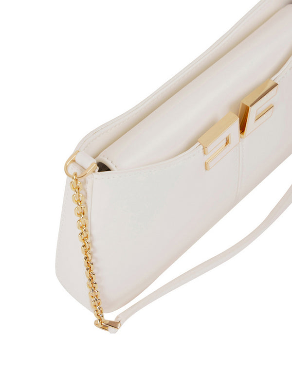 Elisabetta Franchi Borsa a Spalla Elisabetta Franchi Con Dettaglio Logo - Avorio
