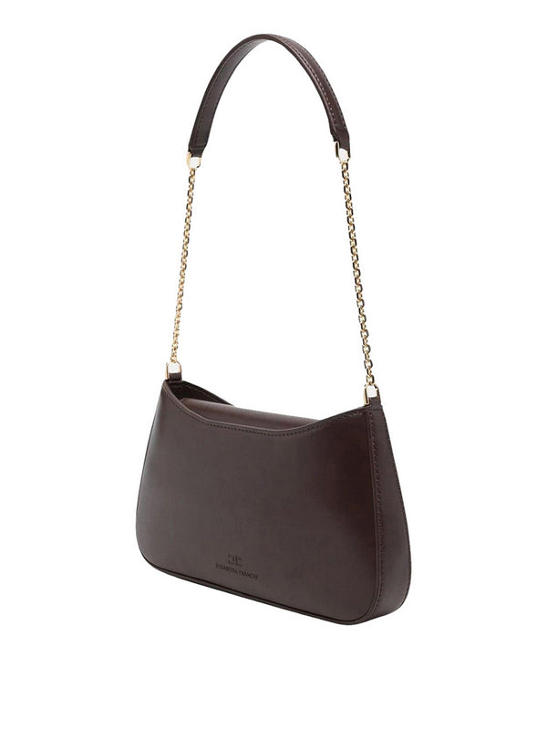 Elisabetta Franchi Borsa a Spalla Elisabetta Franchi Con Dettaglio Logo - Cacao