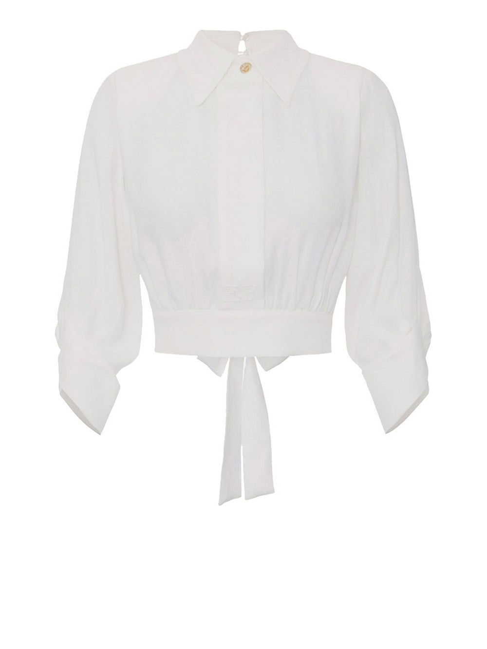 Elisabetta Franchi Camicia Elisabetta Franchi In Georgette Con Fusciacca - Avorio