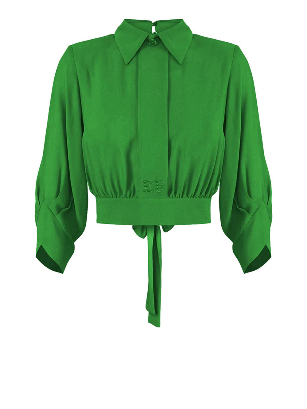 Elisabetta Franchi Camicia Elisabetta Franchi In Georgette Con Fusciacca - Verde
