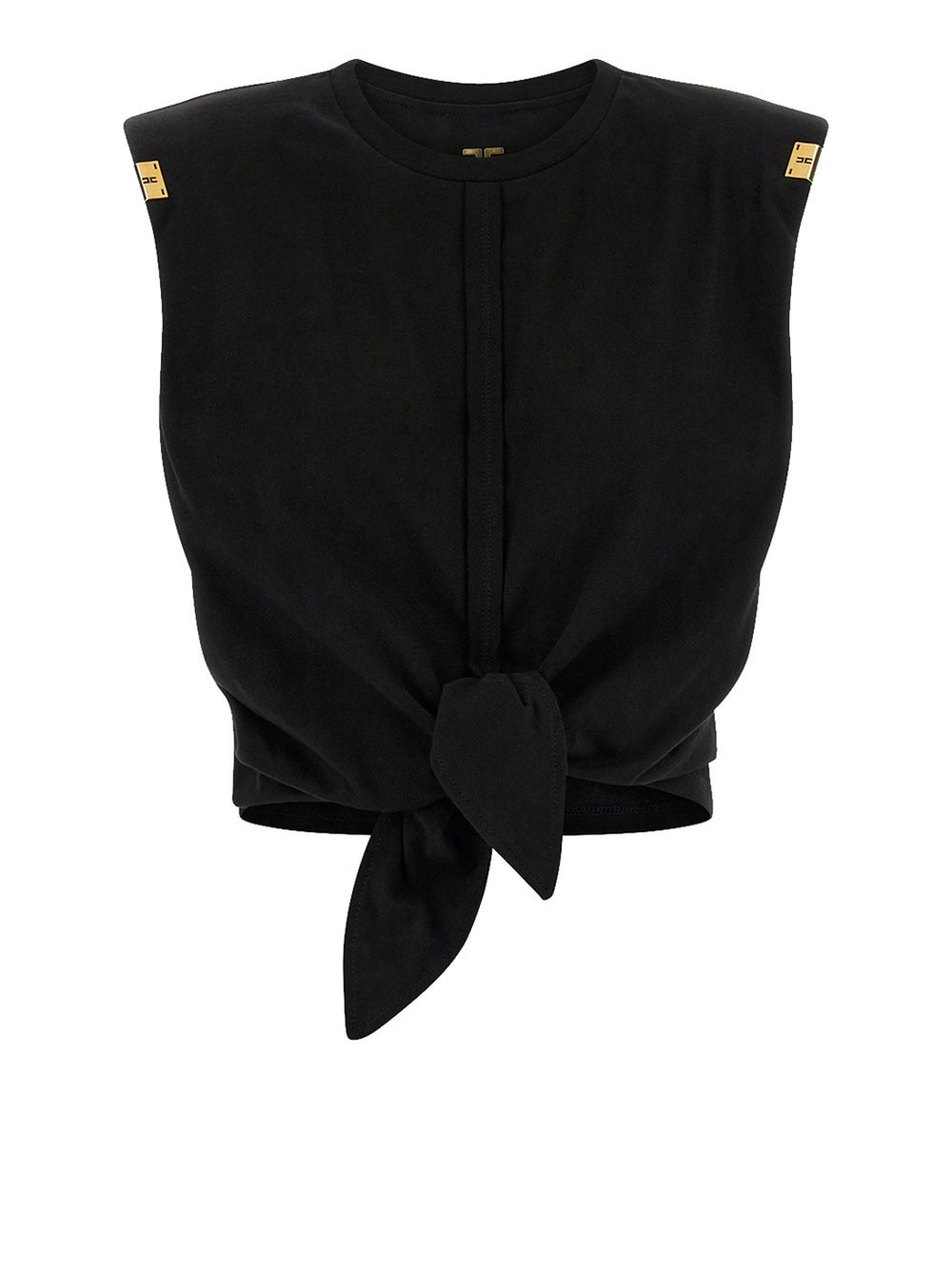 Elisabetta Franchi T-Shirt Elisabetta Franchi In Jersey Con Nodo - Nero