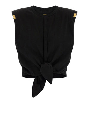 Elisabetta Franchi T-Shirt Elisabetta Franchi In Jersey Con Nodo - Nero