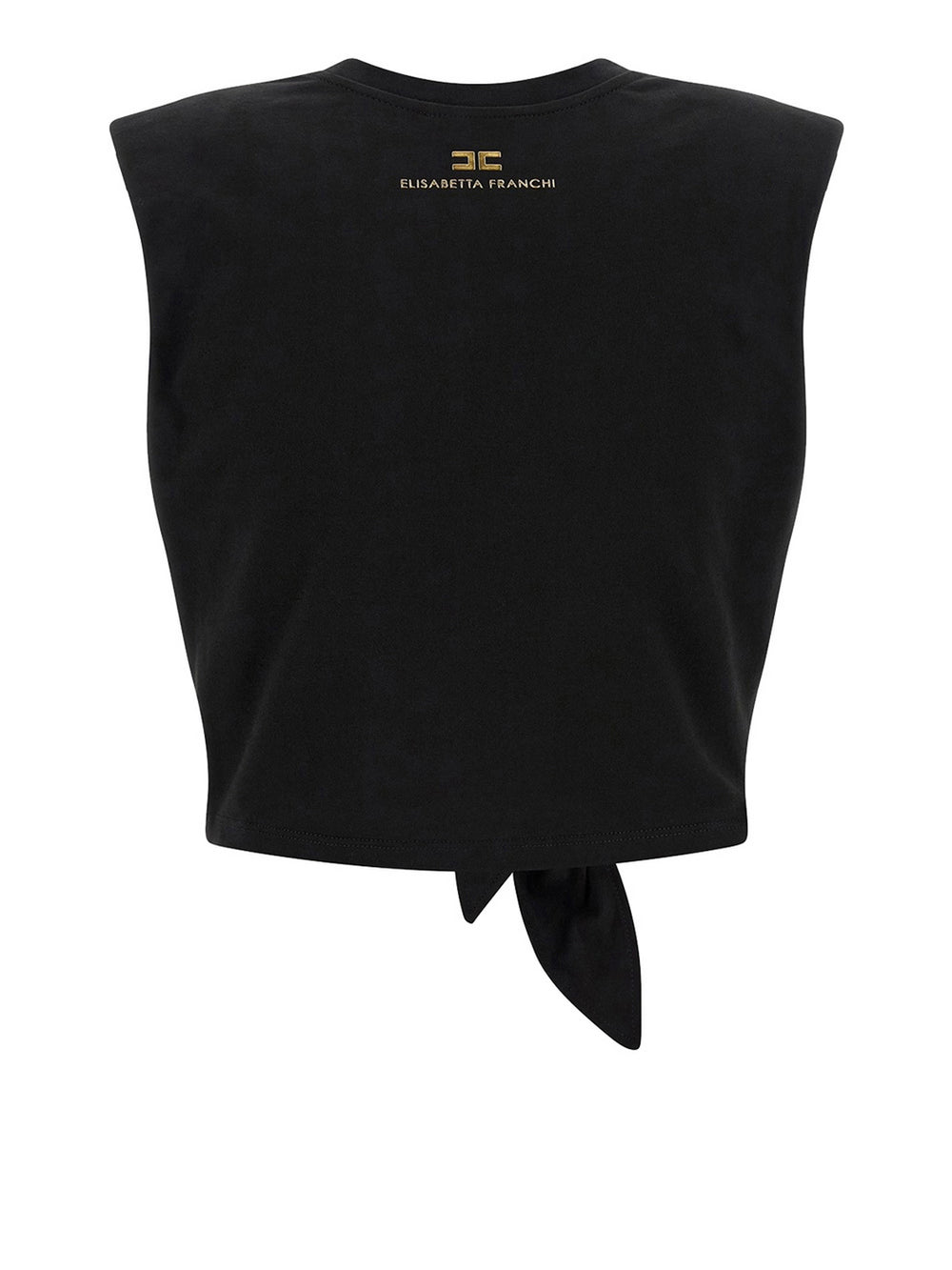 Elisabetta Franchi T-Shirt Elisabetta Franchi In Jersey Con Nodo - Nero