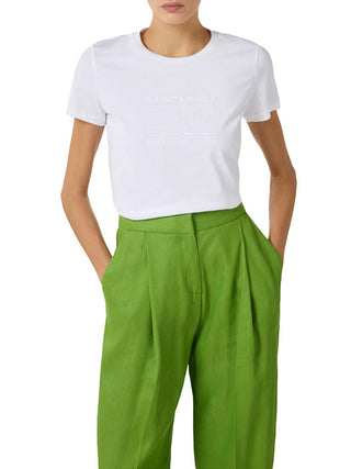 Elisabetta Franchi T-shirt Elisabetta Franchi In Jersey Con Logo Ricamato - Gesso