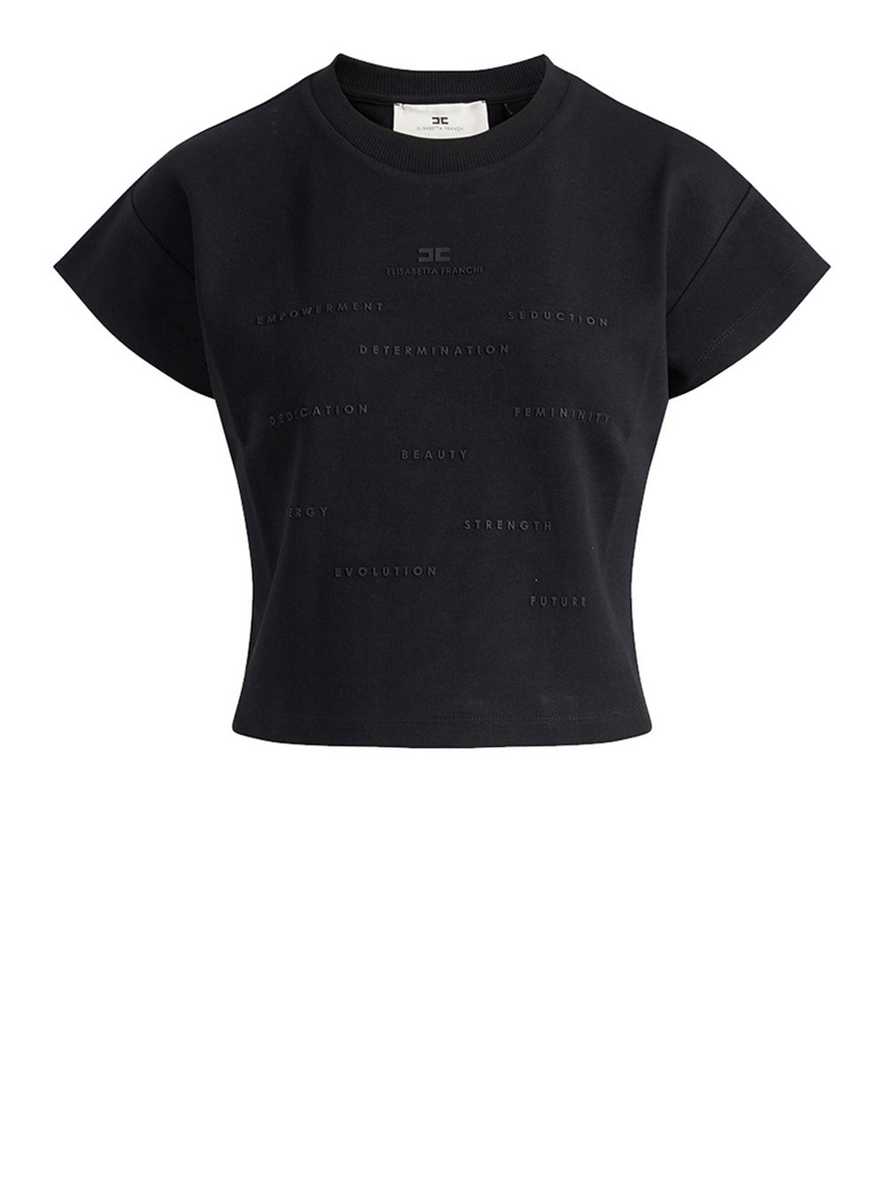 Elisabetta Franchi T-shirt Elisabetta Franchi in jersey con stampa lettering Nero