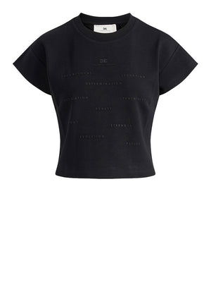 Elisabetta Franchi T-shirt Elisabetta Franchi in jersey con stampa lettering Nero