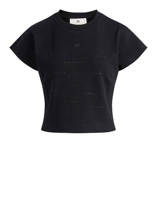Elisabetta Franchi T-shirt Elisabetta Franchi in jersey con stampa lettering Nero
