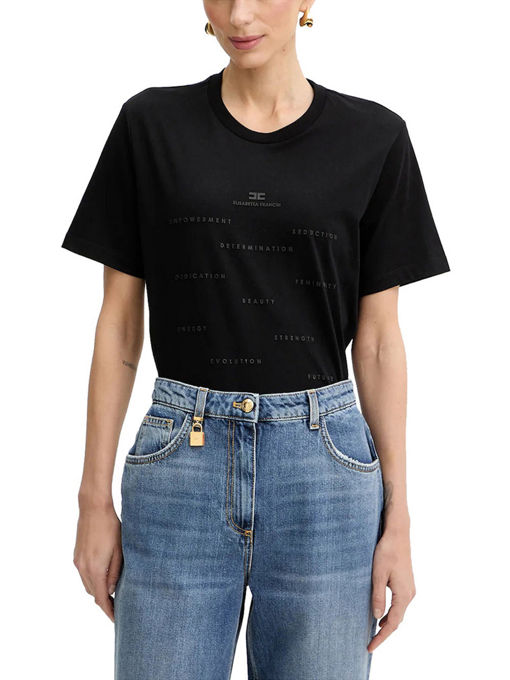 Elisabetta Franchi T-Shirt Elisabetta Franchi In Cotone - Nero