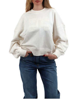 Elisabetta Franchi Felpa Elisabetta Franchi In Cotone - Avorio
