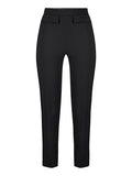 Elisabetta Franchi Pantaloni Elisabetta Franchi In Doppio Crêpe Stretch Con Logo Ricamato - Nero