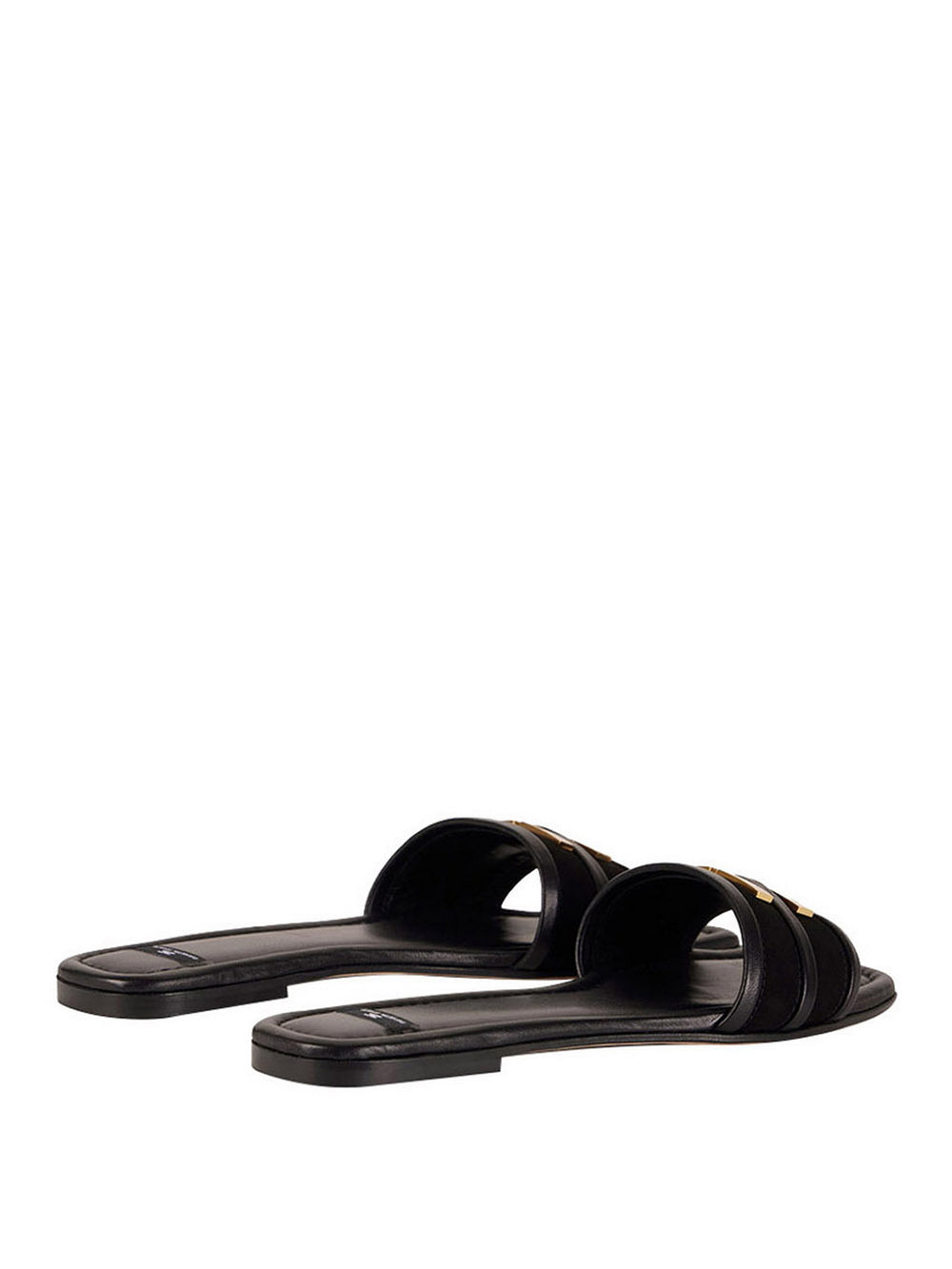 Elisabetta Franchi Sandalo Basso Elisabetta Franchi In Pelle Con Logo - Nero