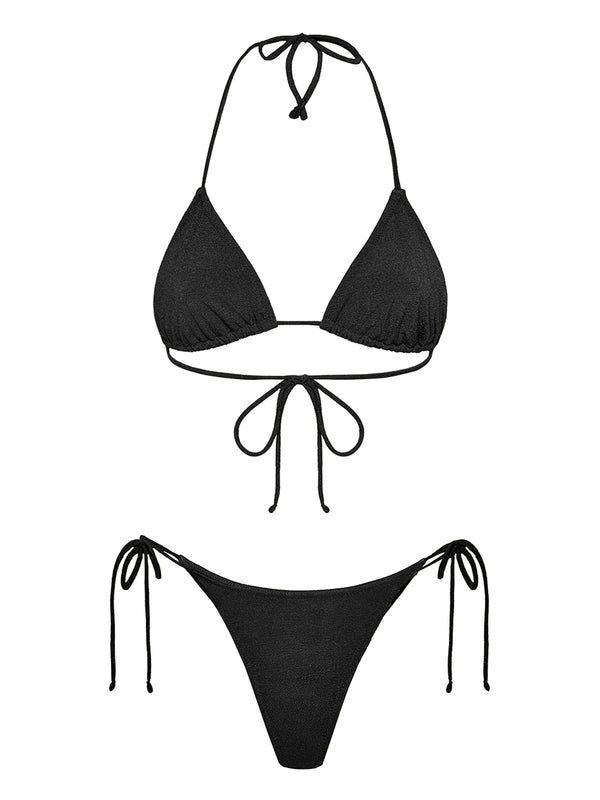 F**K Bikini Triangolo E Slip Regolabile F**K - Nero