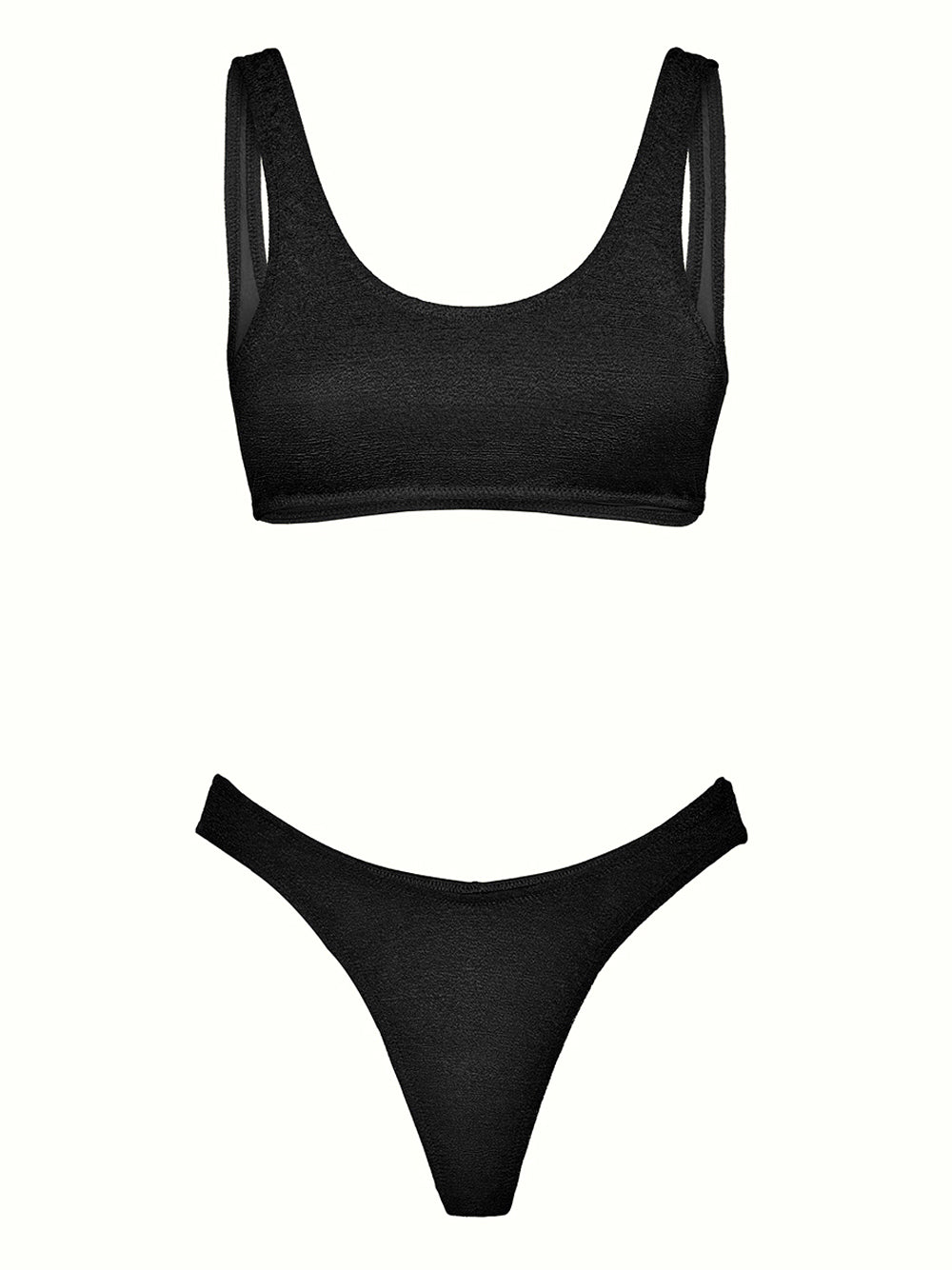 F**K Bikini Top Fisso E Slip Americano Fisso F**K - Nero