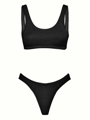 F**K Bikini Top Fisso E Slip Americano Fisso F**K - Nero